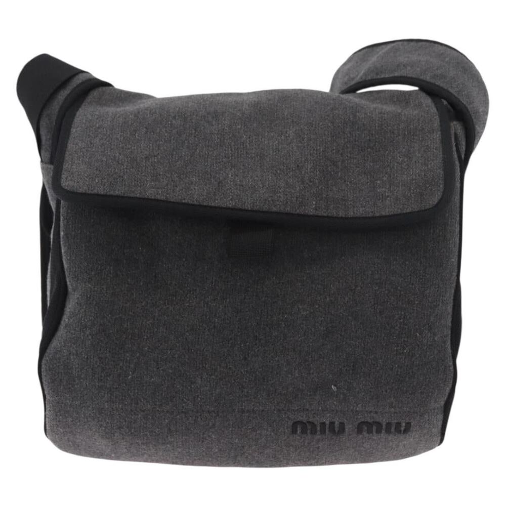 Miu Miu Cotton Shoulder Bag Gray